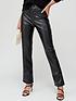  image of brave-soul-faux-leather-straight-trousers-black