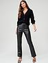  image of brave-soul-faux-leather-straight-trousers-black
