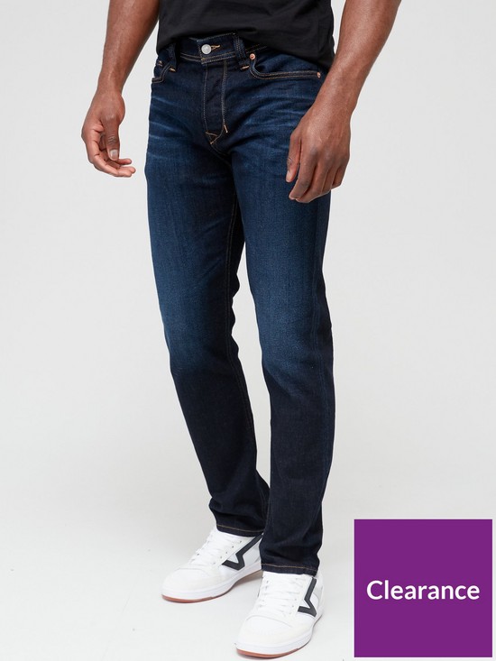 front image of diesel-1986-larkee-beex-tapered-fit-jeans-dark-wash