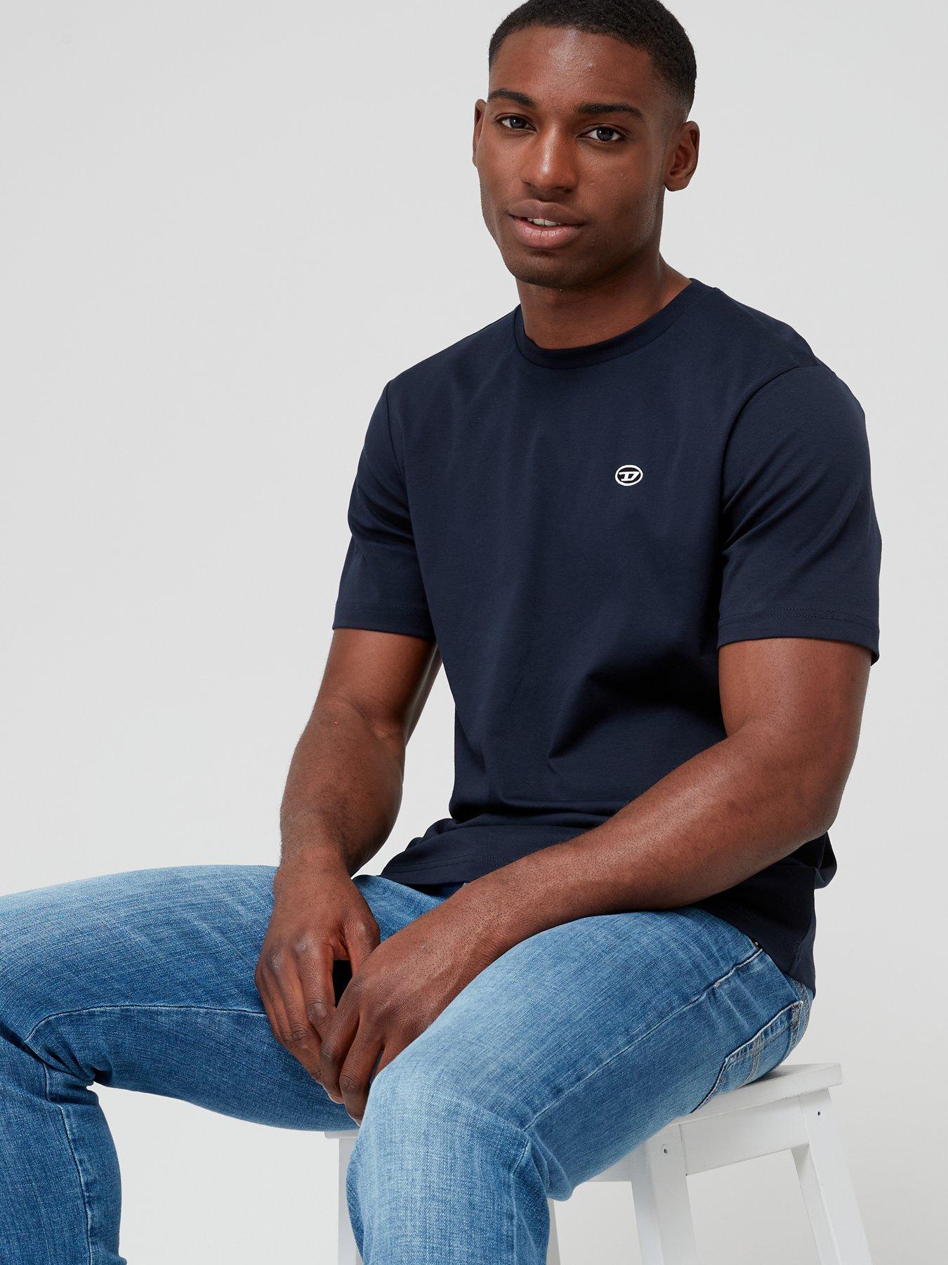  image of diesel-doval-small-logo-t-shirt--nbspnavy
