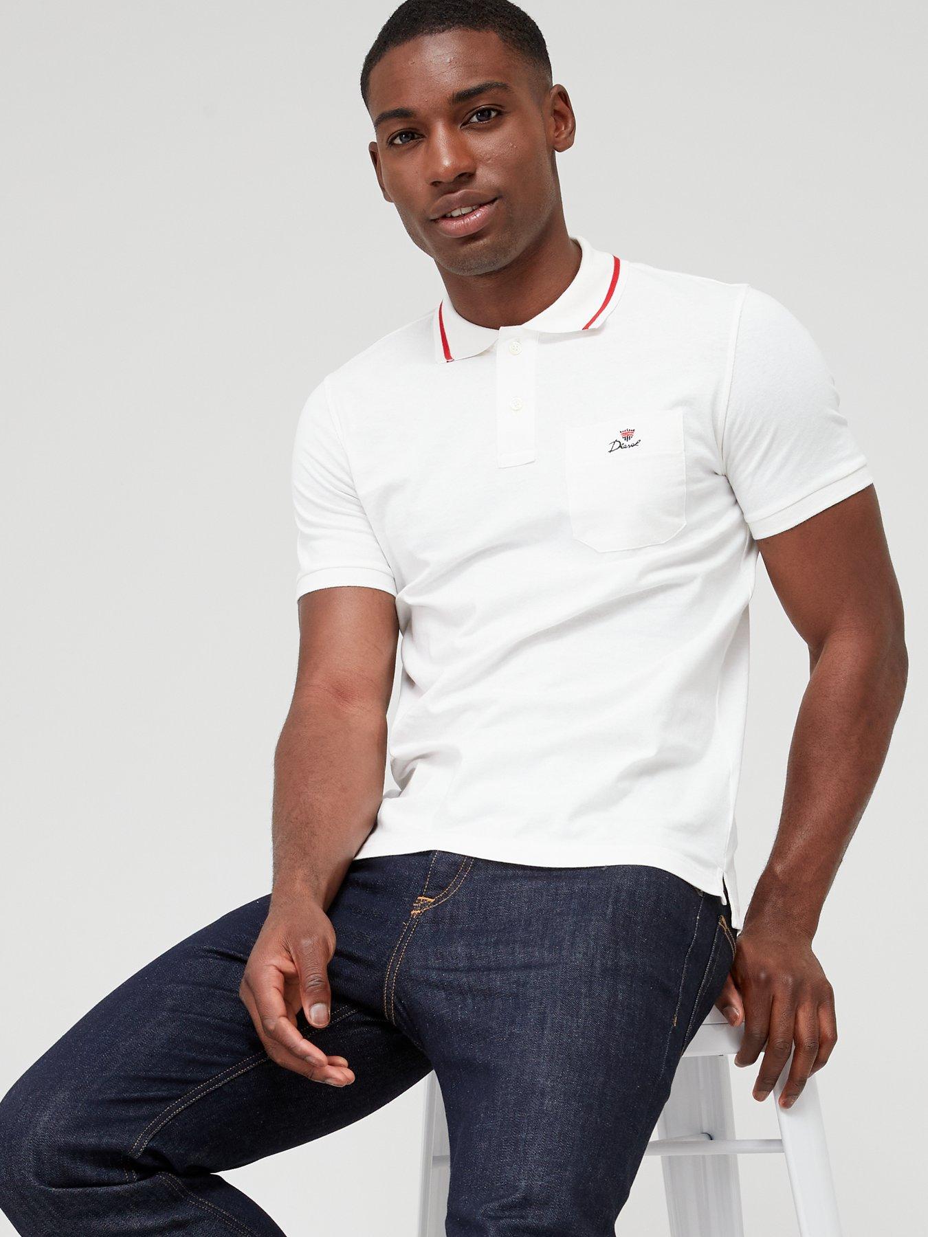  image of diesel-smith-tipped-small-logo-polo-shirt-white