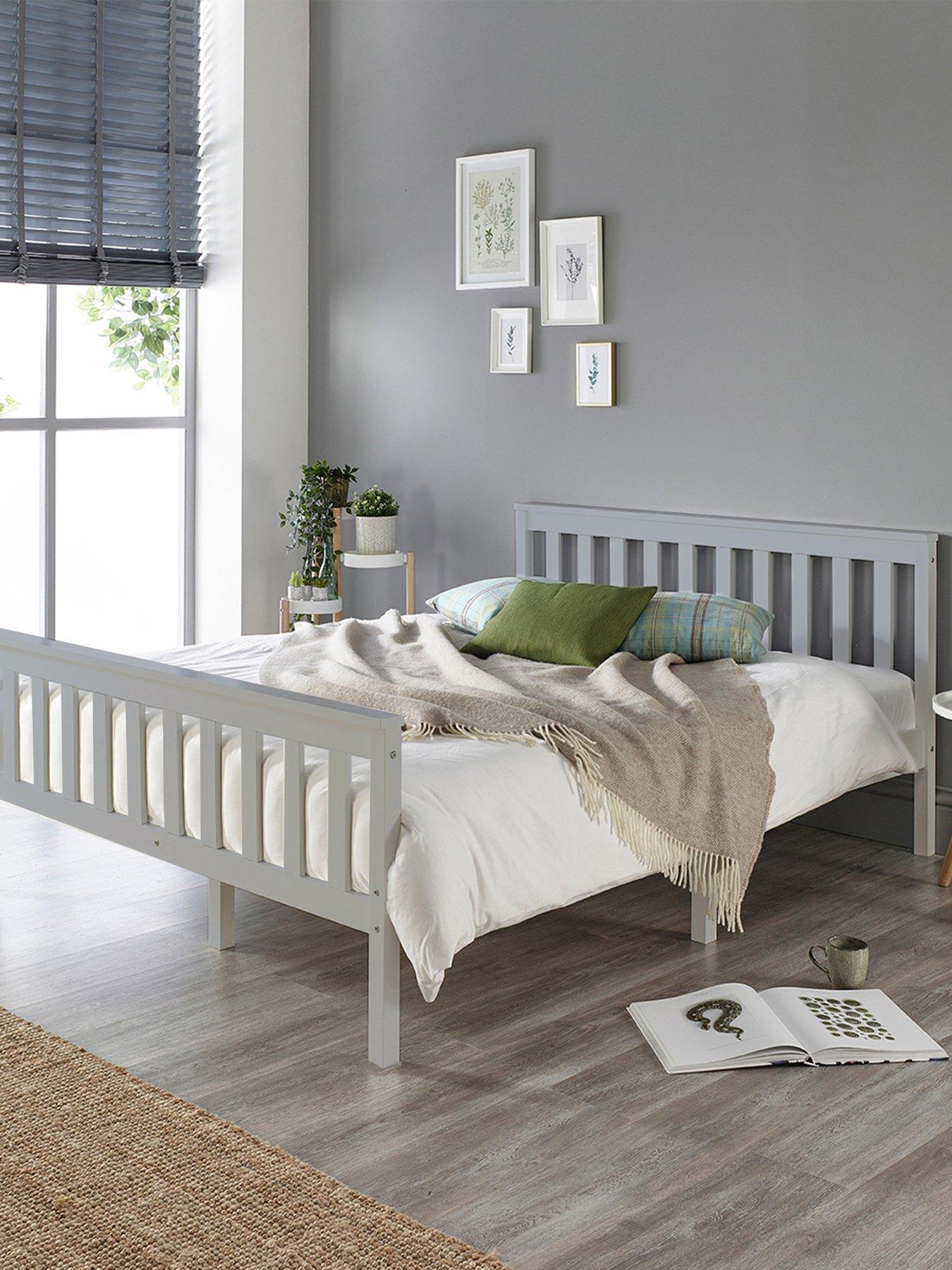 Clayton Wooden Bed Frame with Mattress Options (Buy  &  SAVE!) - Grey