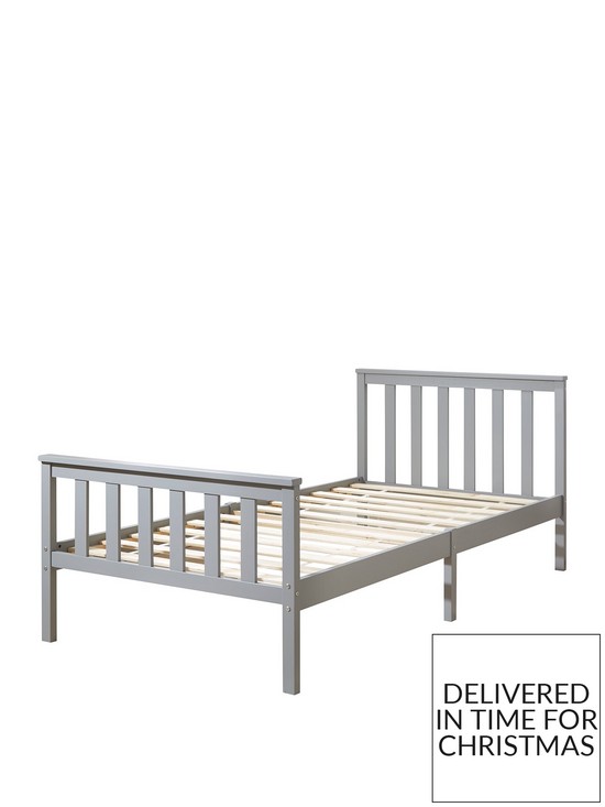 stillFront image of everyday-clayton-wooden-bed-frame-with-mattress-options-buy-amp-save-grey