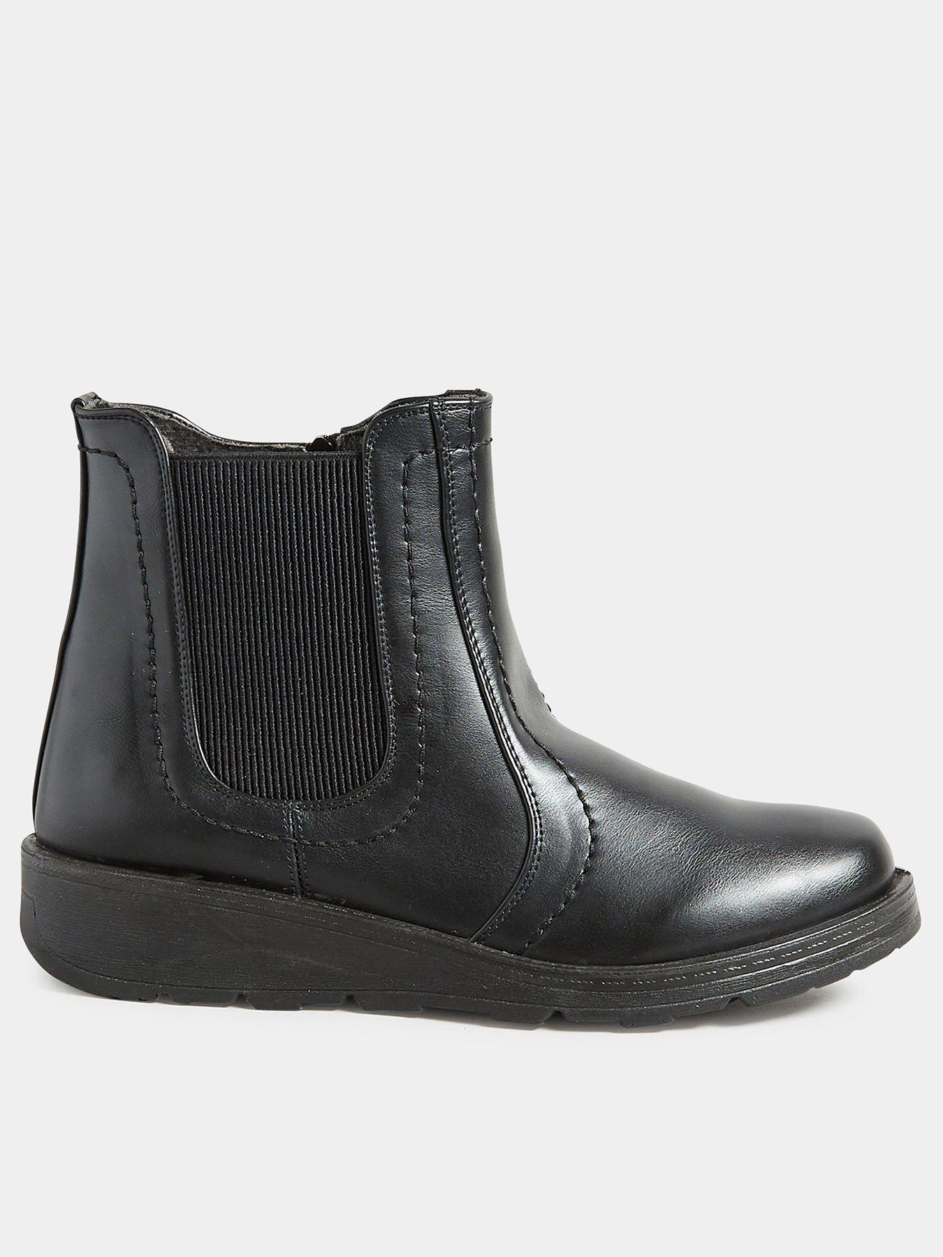 Image 1 of 4 of Yours Wide Fit Wedge Chelsea Boot -&nbsp;Black
