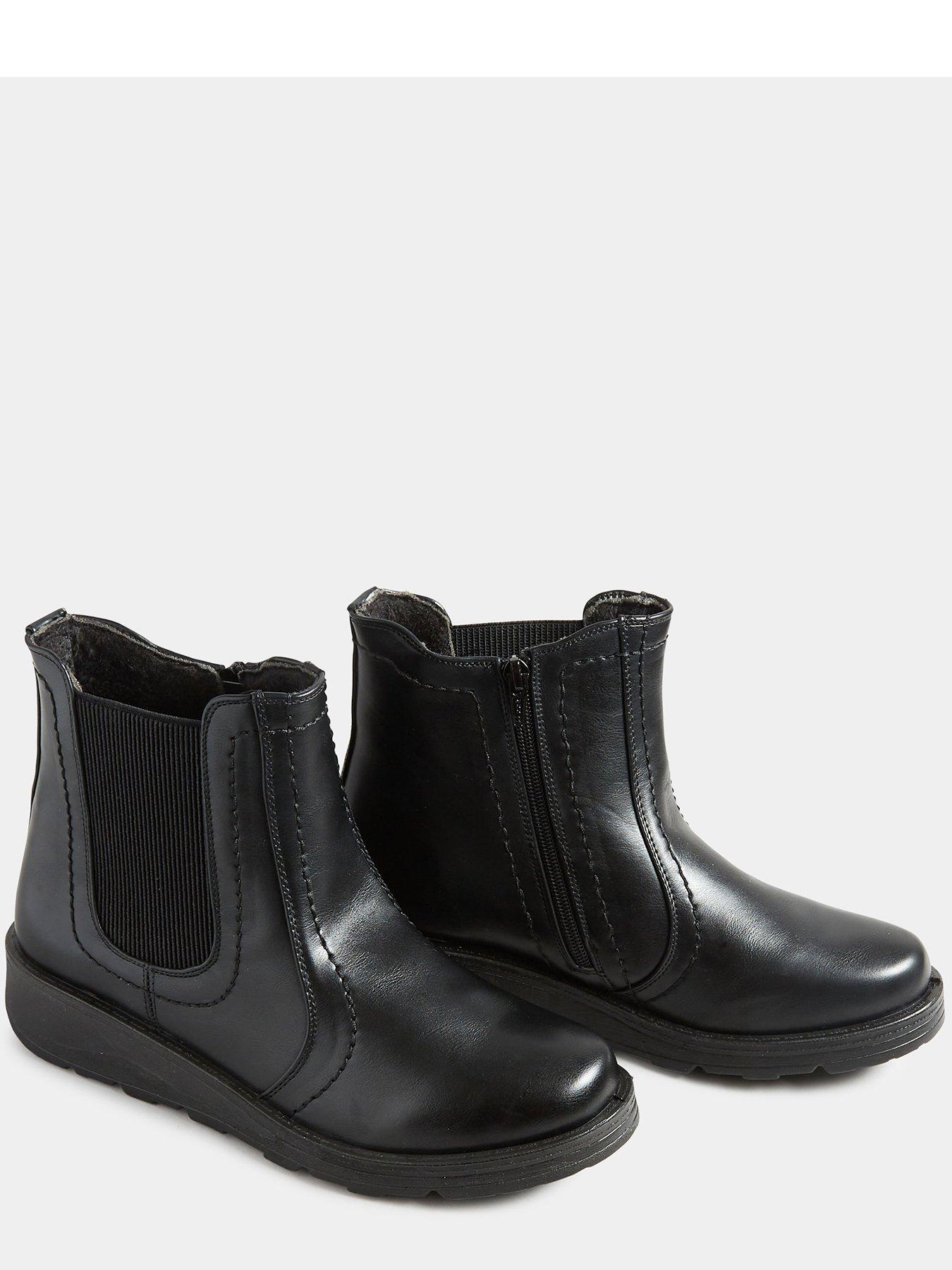 Image 3 of 4 of Yours Wide Fit Wedge Chelsea Boot -&nbsp;Black