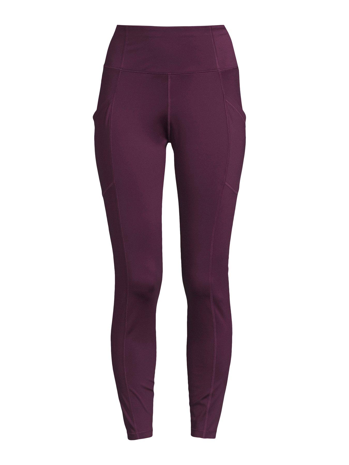 TRASA High Waist Active Yoga Pants for Women's with 2 Pockets - Maroon –