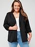  image of v-by-very-curve-jersey-ruched-sleeve-blazer-black