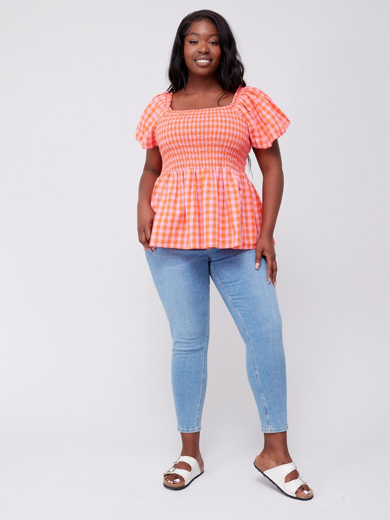 Gingham peplum store