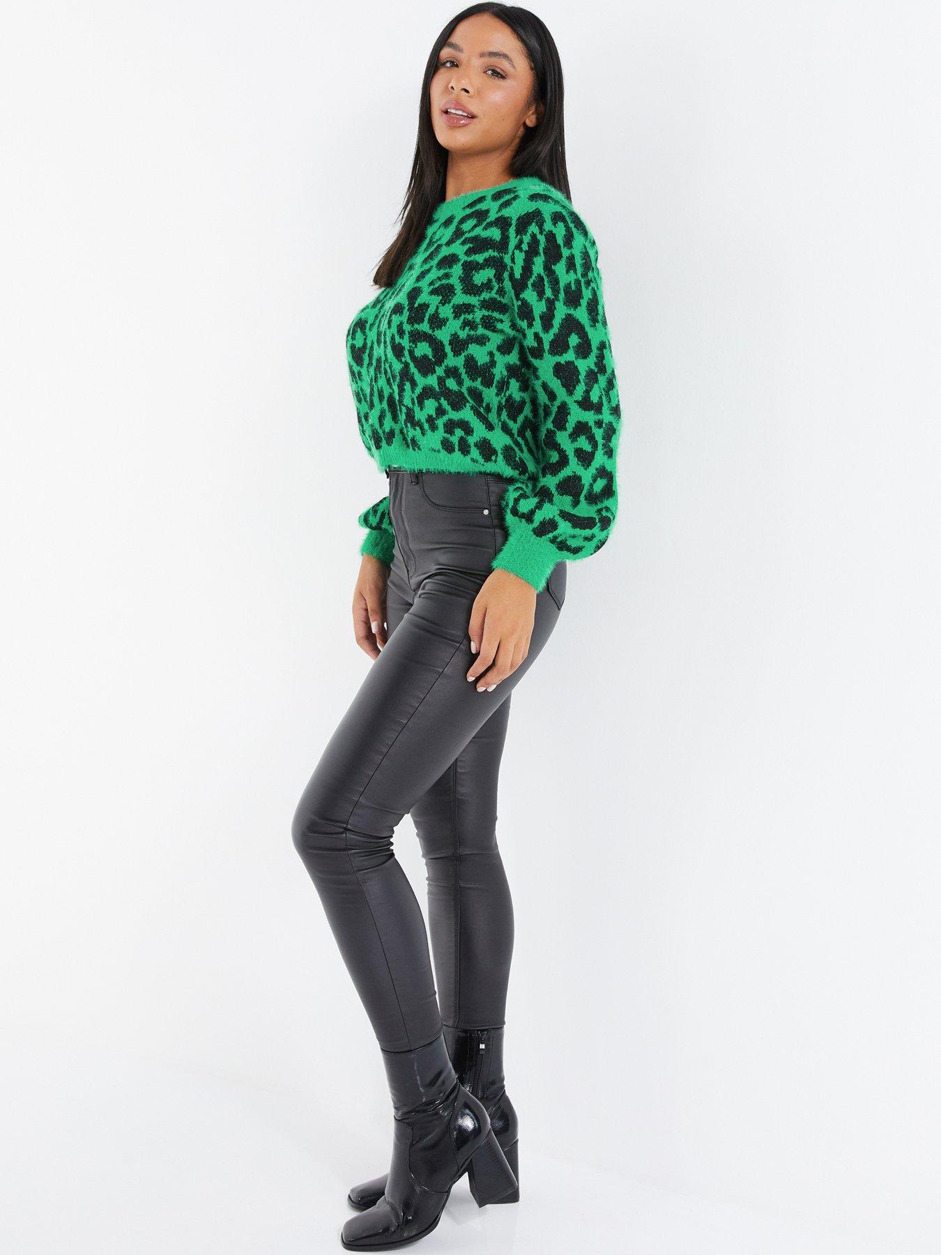 Quiz Animal Print Cropped Jumper littlewoods