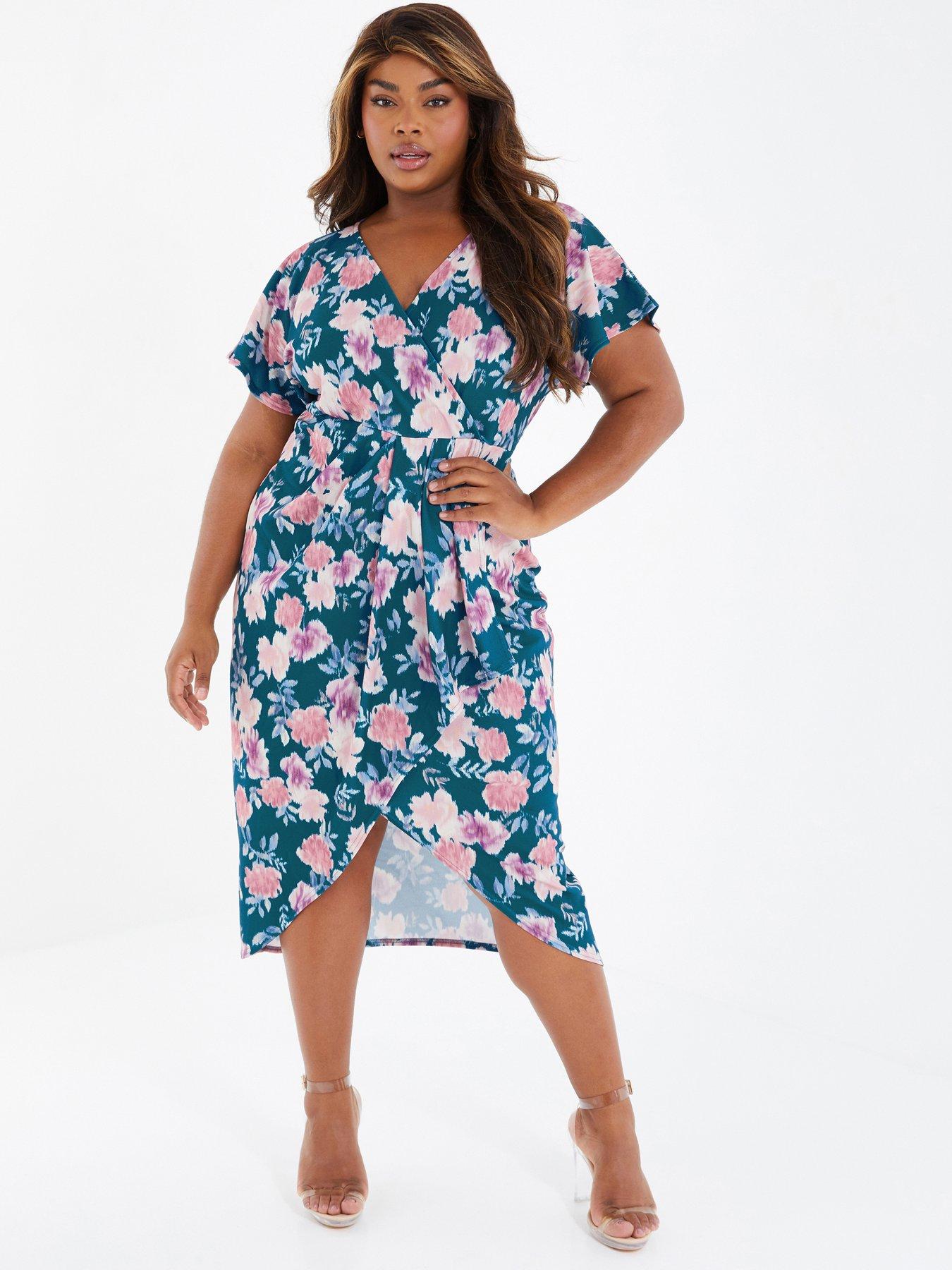 Quiz Curve Curve Floral Wrap Midaxi Dress littlewoods