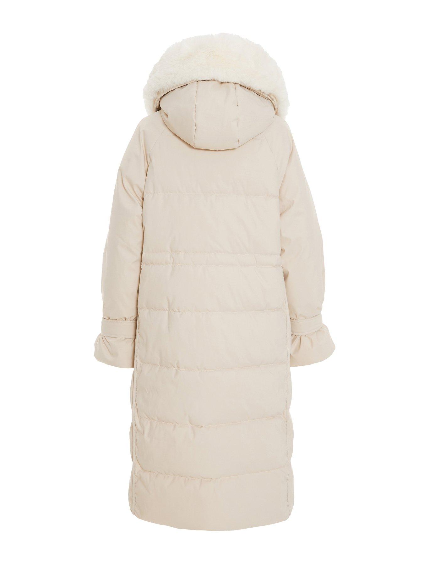 image of quiz-longline-padded-coat-cream