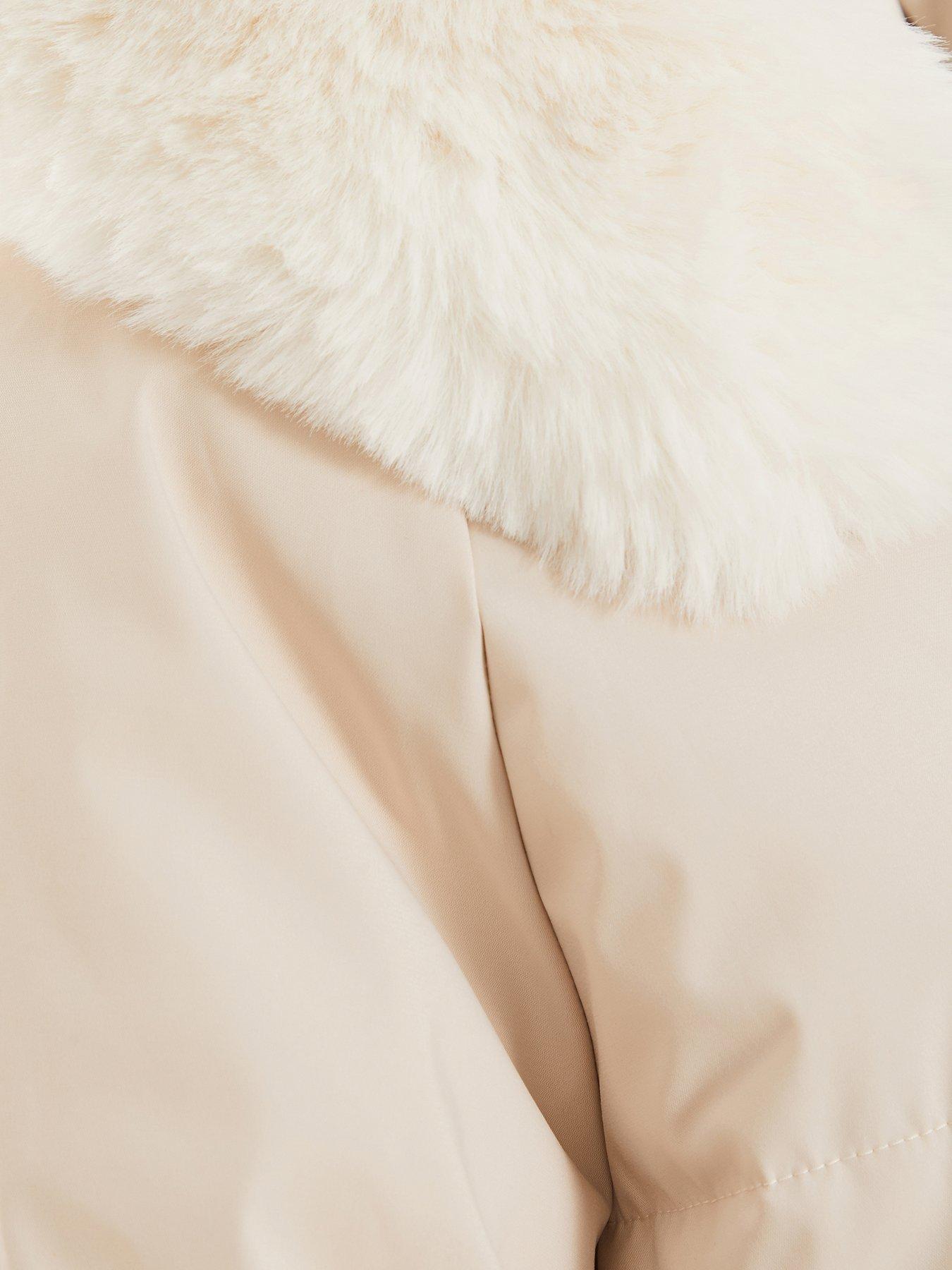 image of quiz-longline-padded-coat-cream