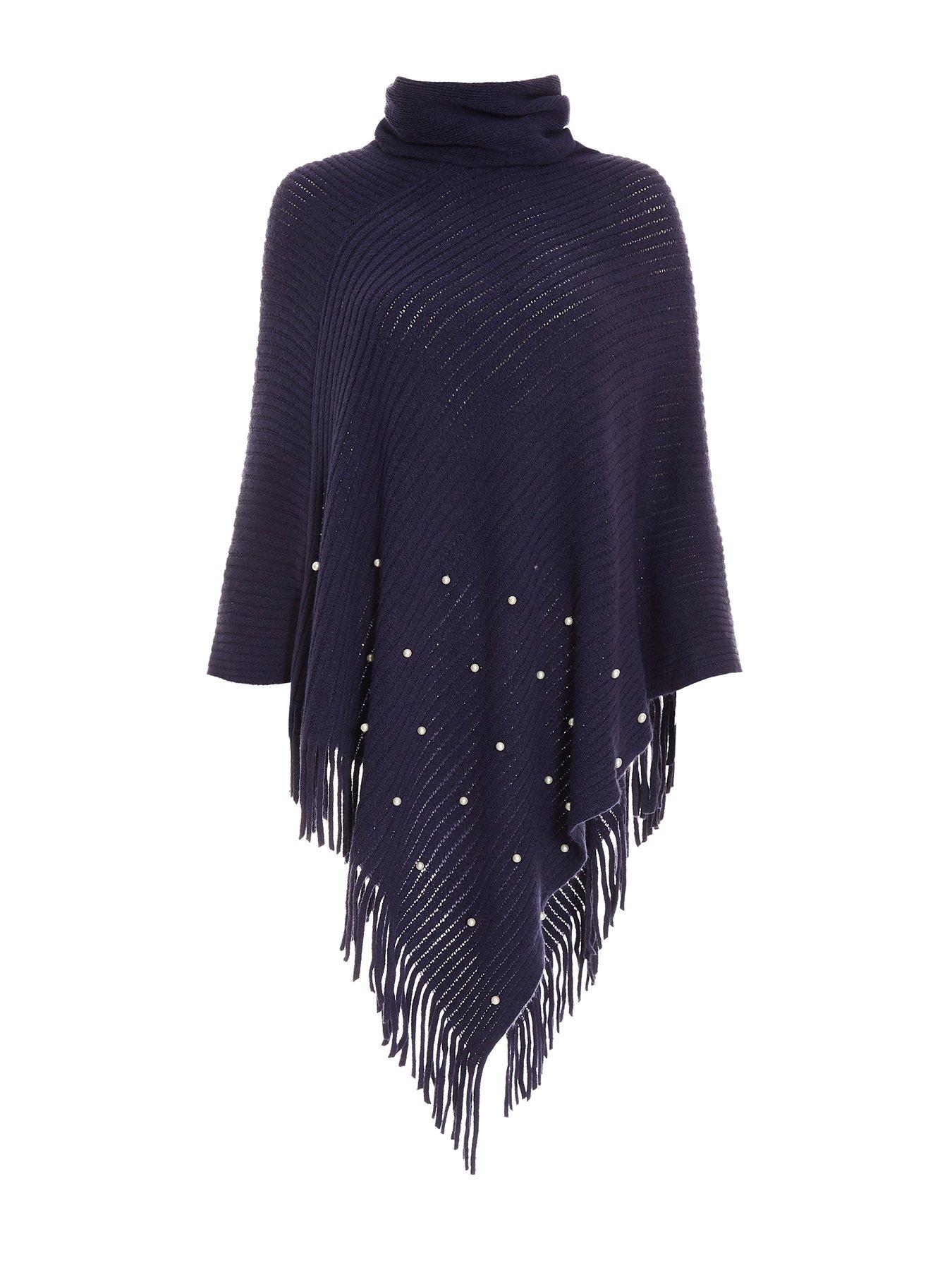  image of quiz-pearl-roll-neck-poncho