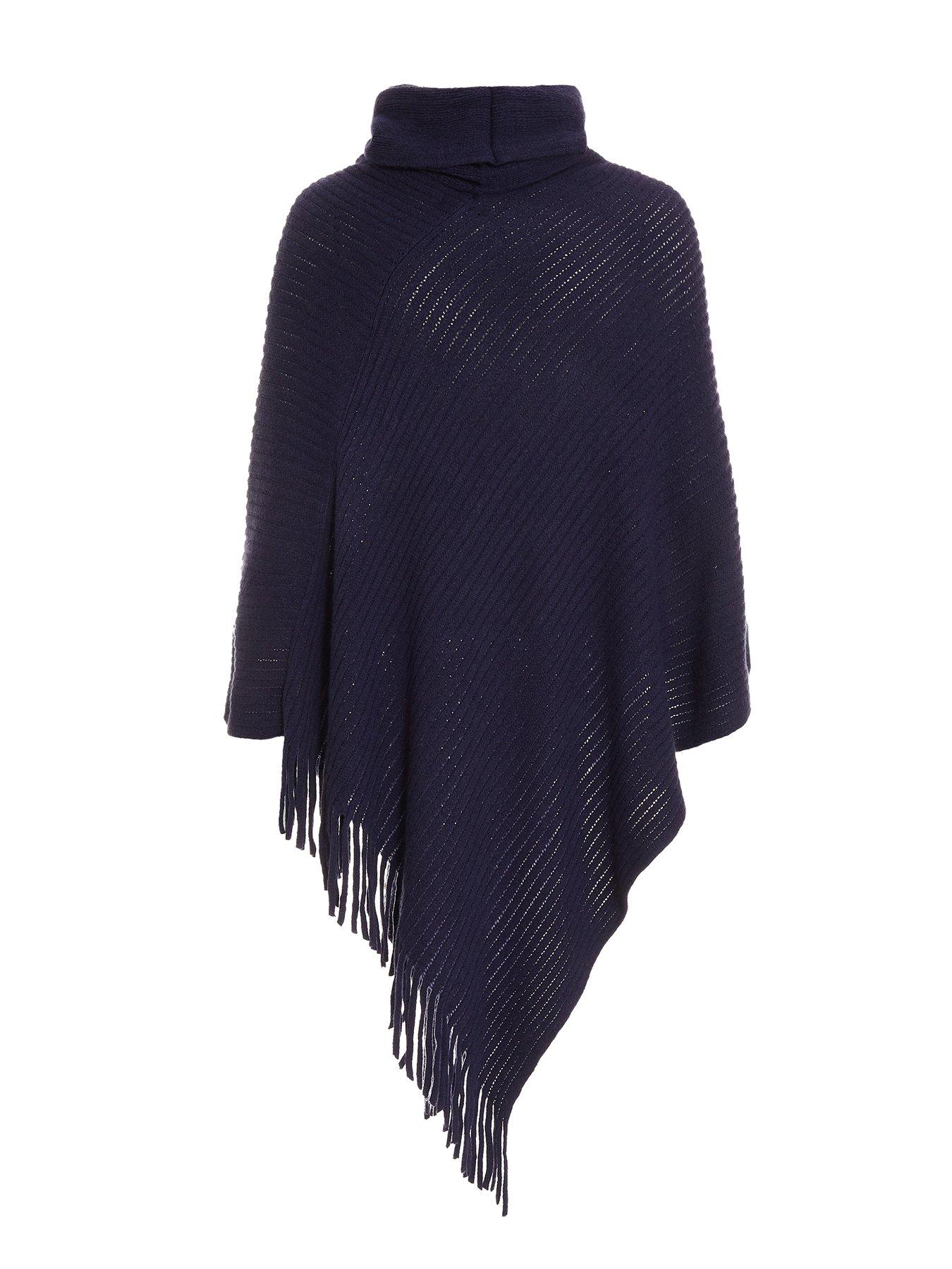  image of quiz-pearl-roll-neck-poncho