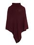  image of quiz-sequin-roll-neck-poncho-red