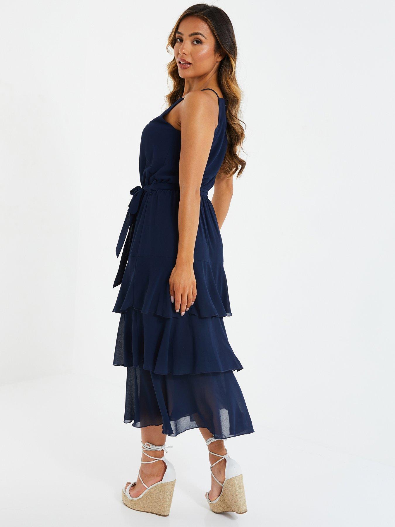 Quiz Petite Chiffon Tiered Midaxi Dress | littlewoods.com