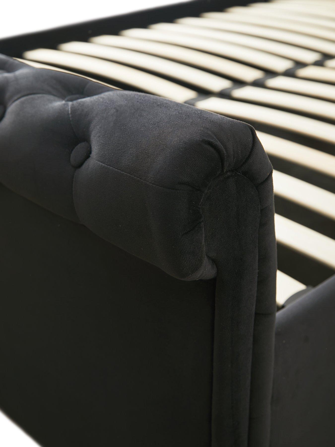  image of aspire-chesterfield-ottoman-storage-bed-black