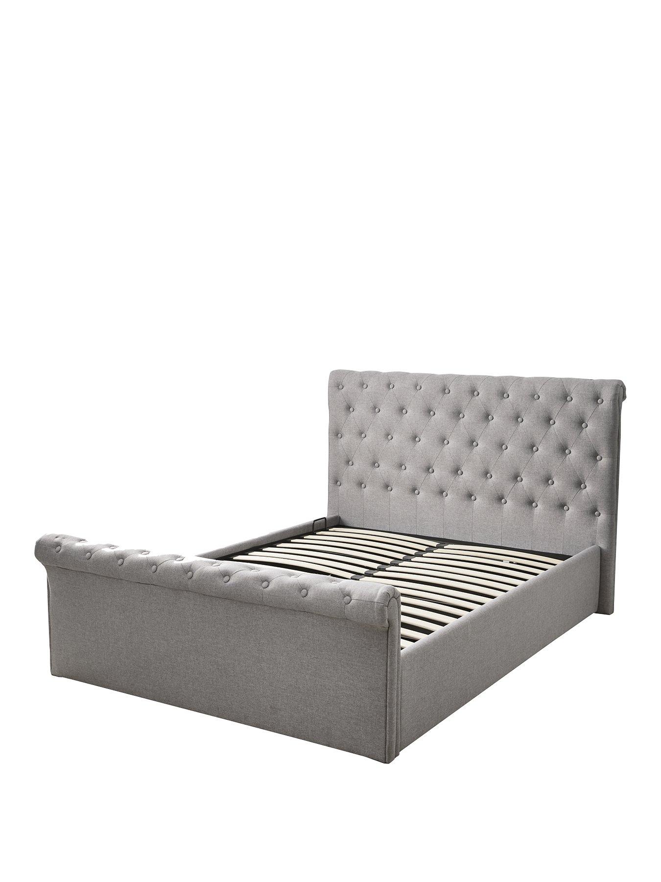  image of aspire-chesterfield-linen-lift-up-storagenbspbed