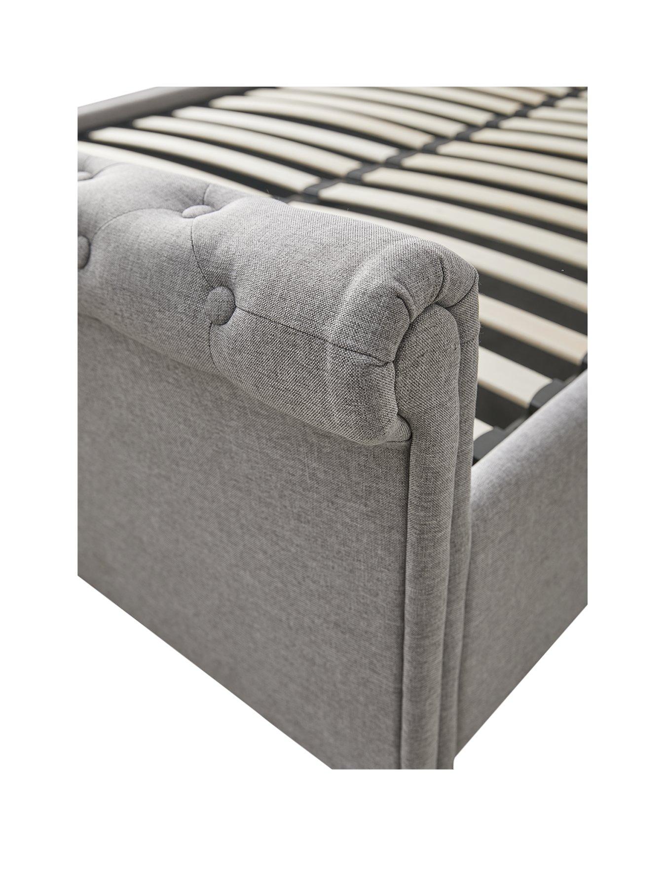  image of aspire-chesterfield-linen-lift-up-storagenbspbed