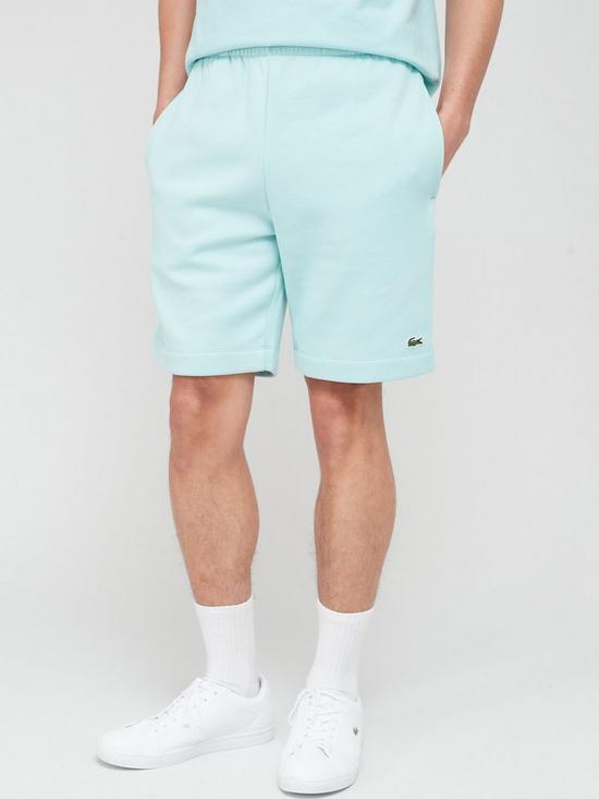 front image of lacoste-fleece-jersey-shorts-light-green