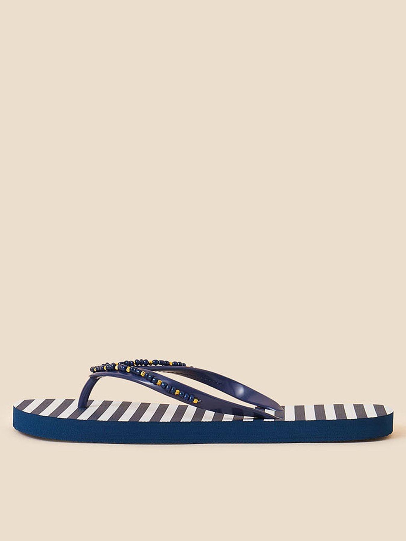 Accessorize Navy Stripe Flip Flop 