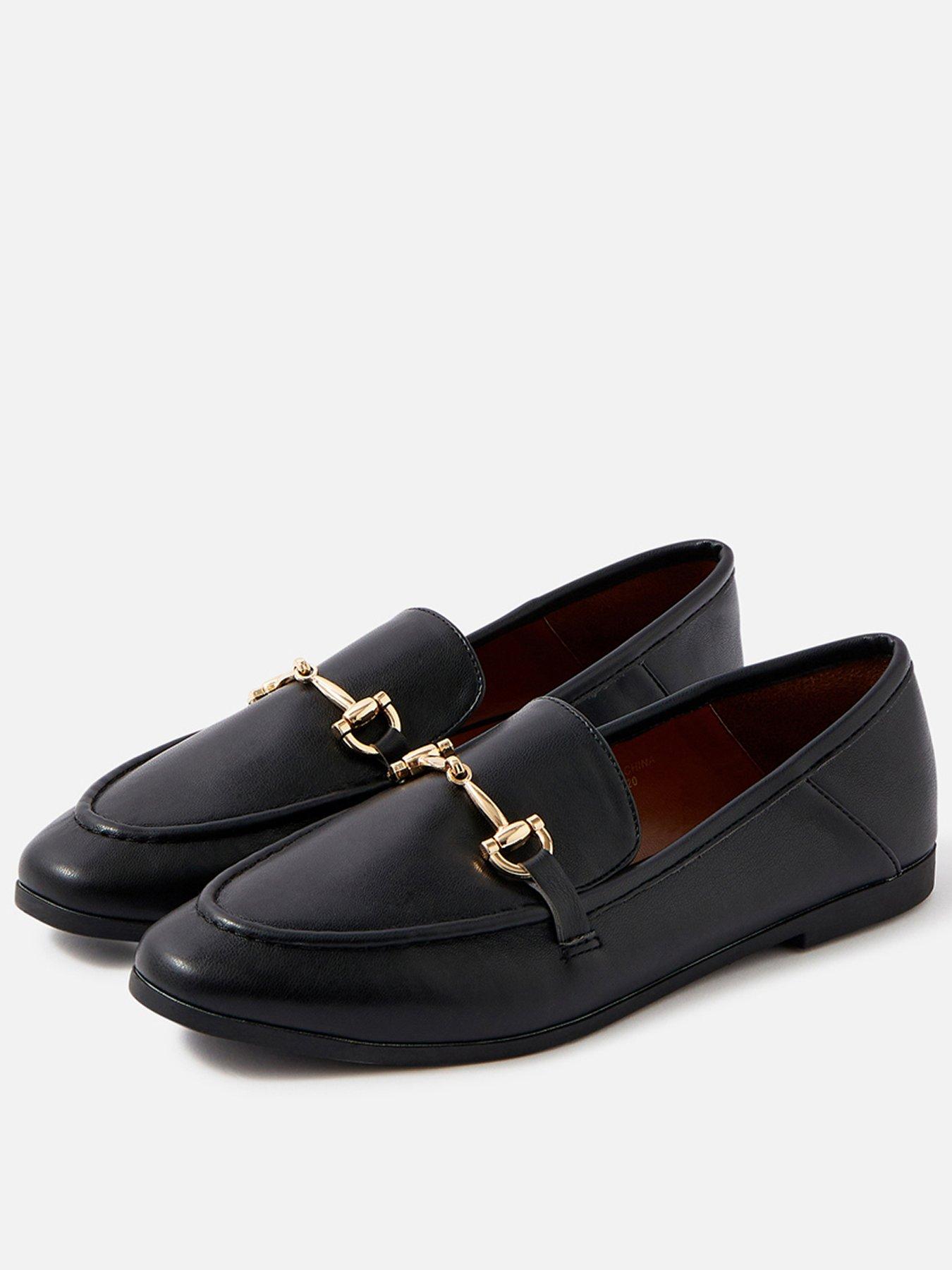 Image 1 of 4 of Accessorize Metal Bar Loafer - Black