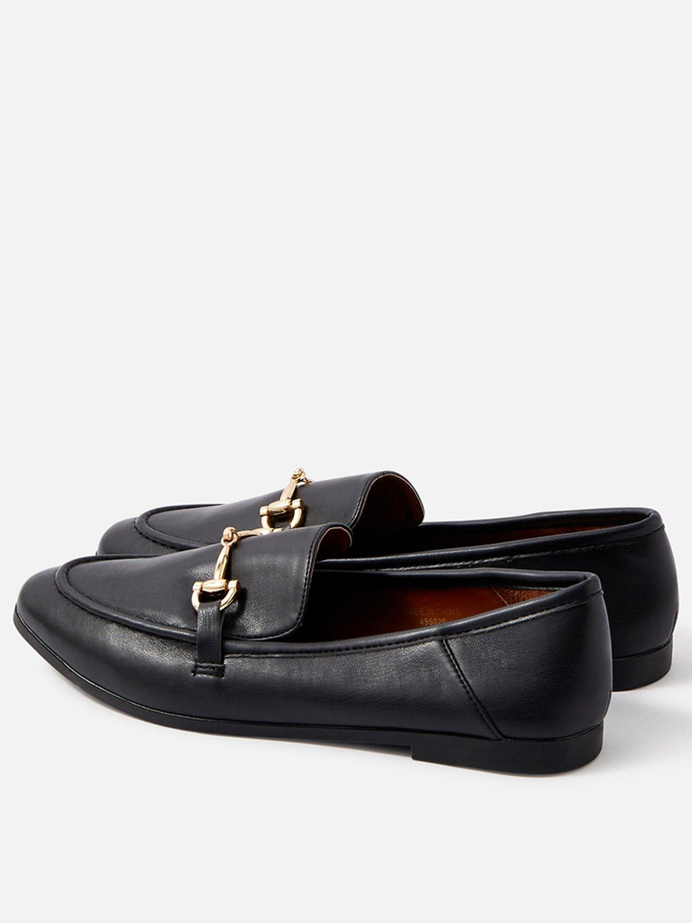  image of accessorize-metal-bar-loafer-black