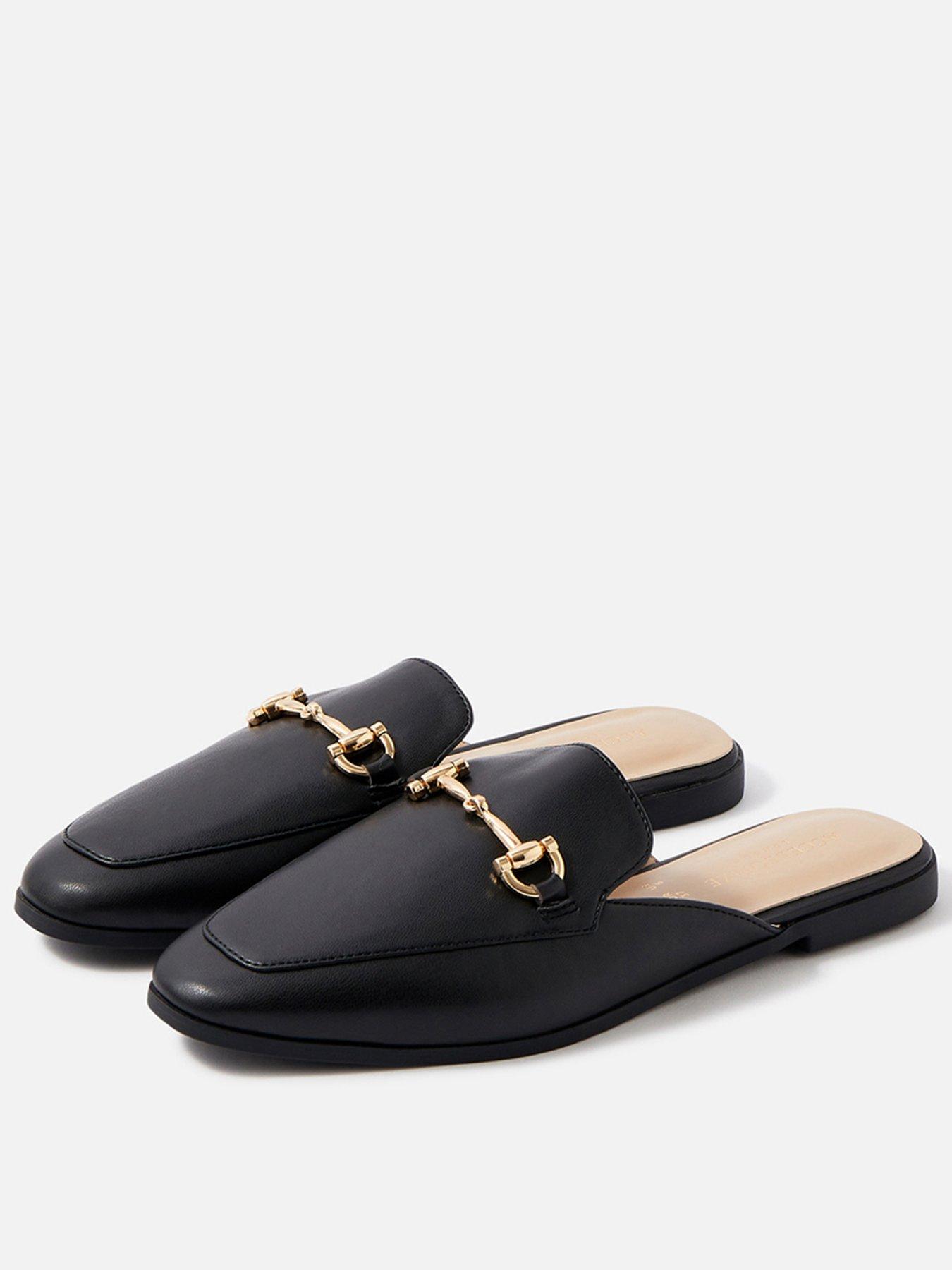 Black backless loafers store womens