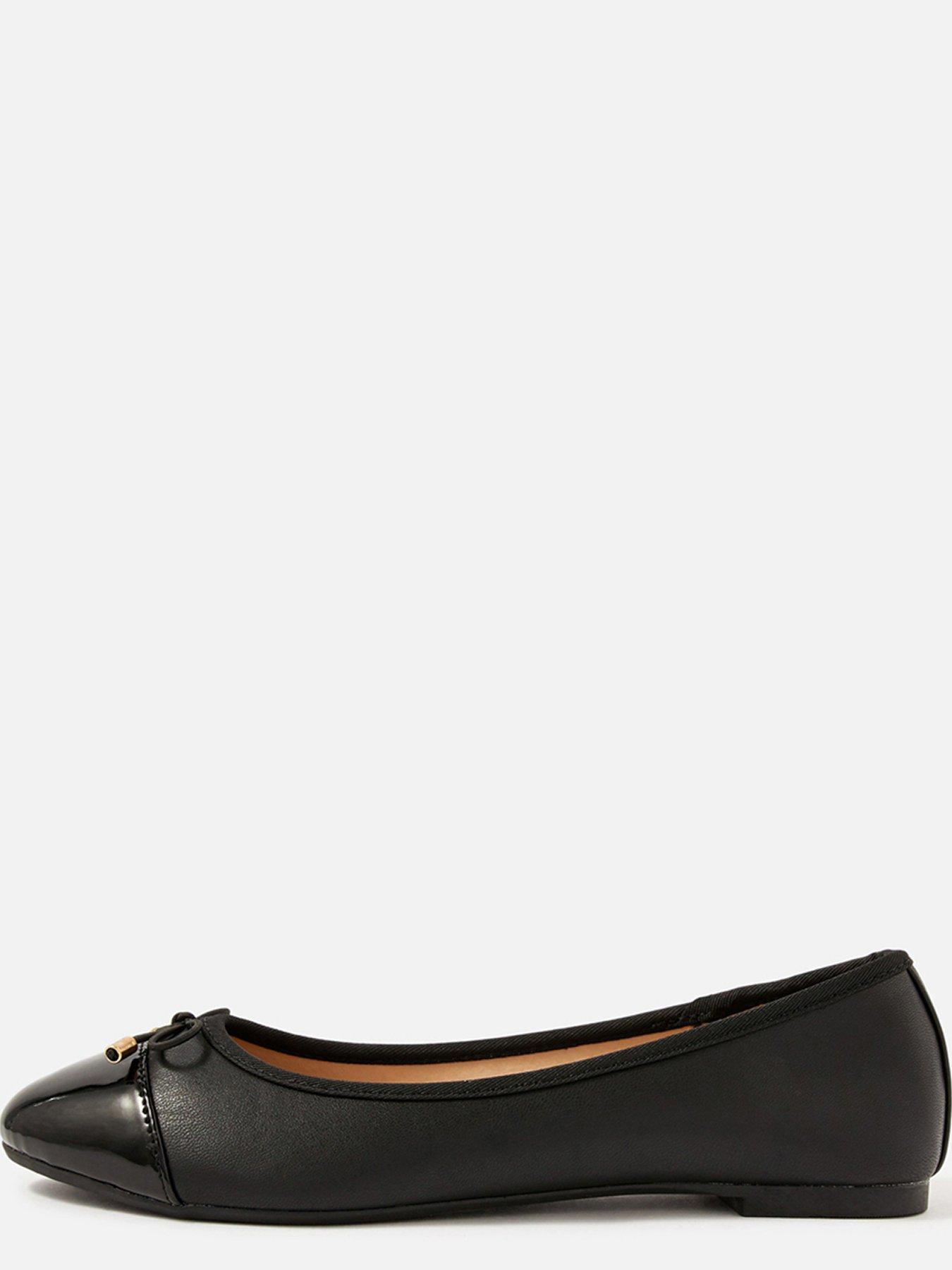  image of accessorize-toe-cap-ballerina-black