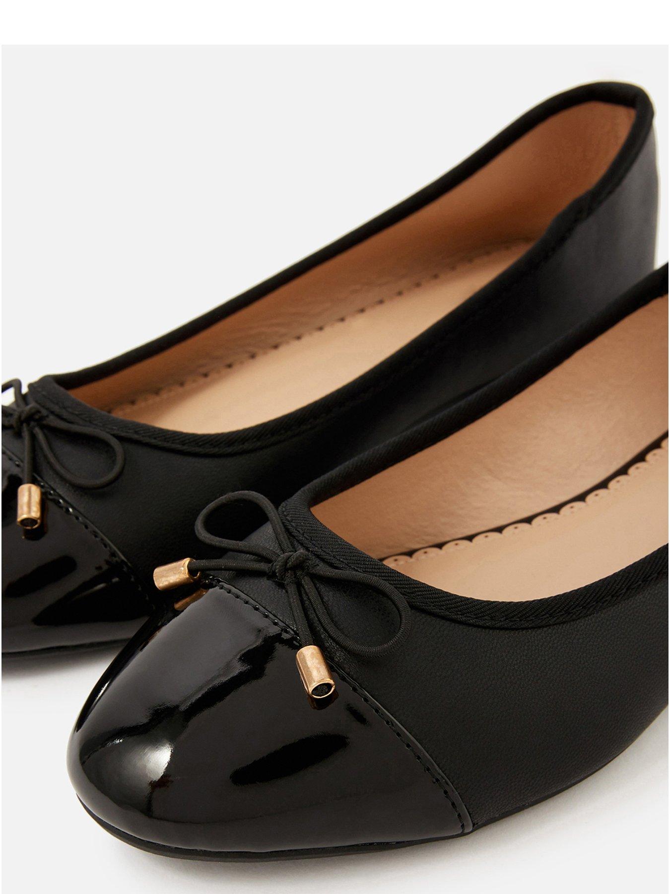  image of accessorize-toe-cap-ballerina-black