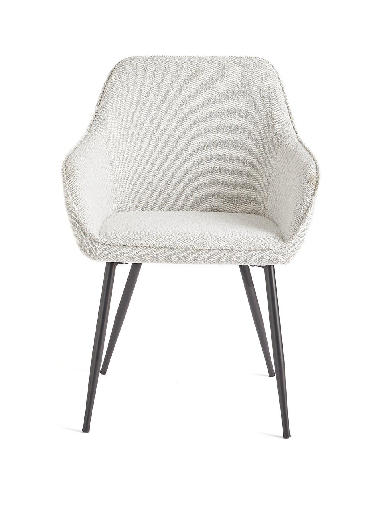 Image 3 of 6 of The Very Collection Alisha Pair of Boucle Dining Chairs - Cream/Black&nbsp;- FSC&reg; Certified