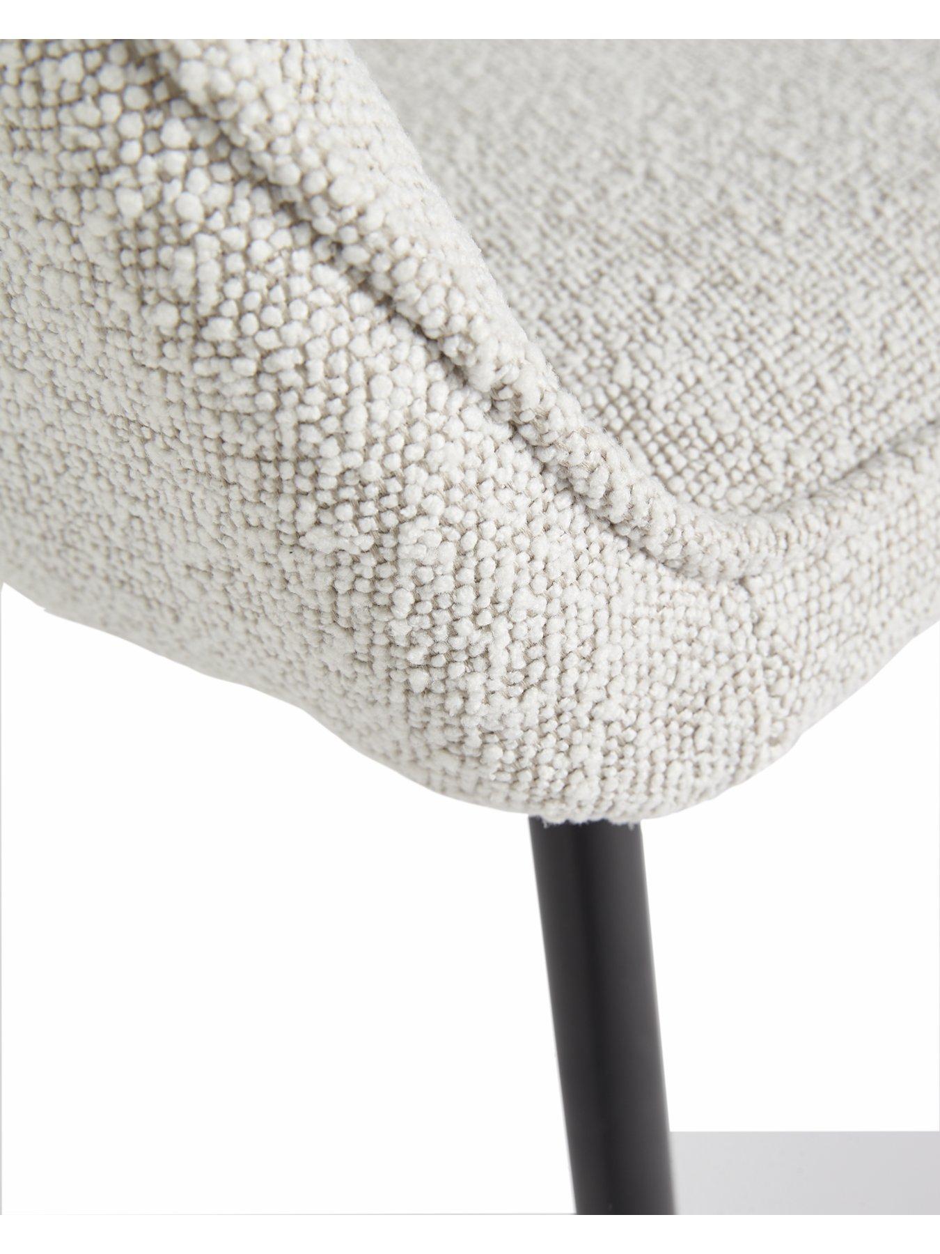 Image 4 of 6 of The Very Collection Alisha Pair of Boucle Dining Chairs - Cream/Black&nbsp;- FSC&reg; Certified