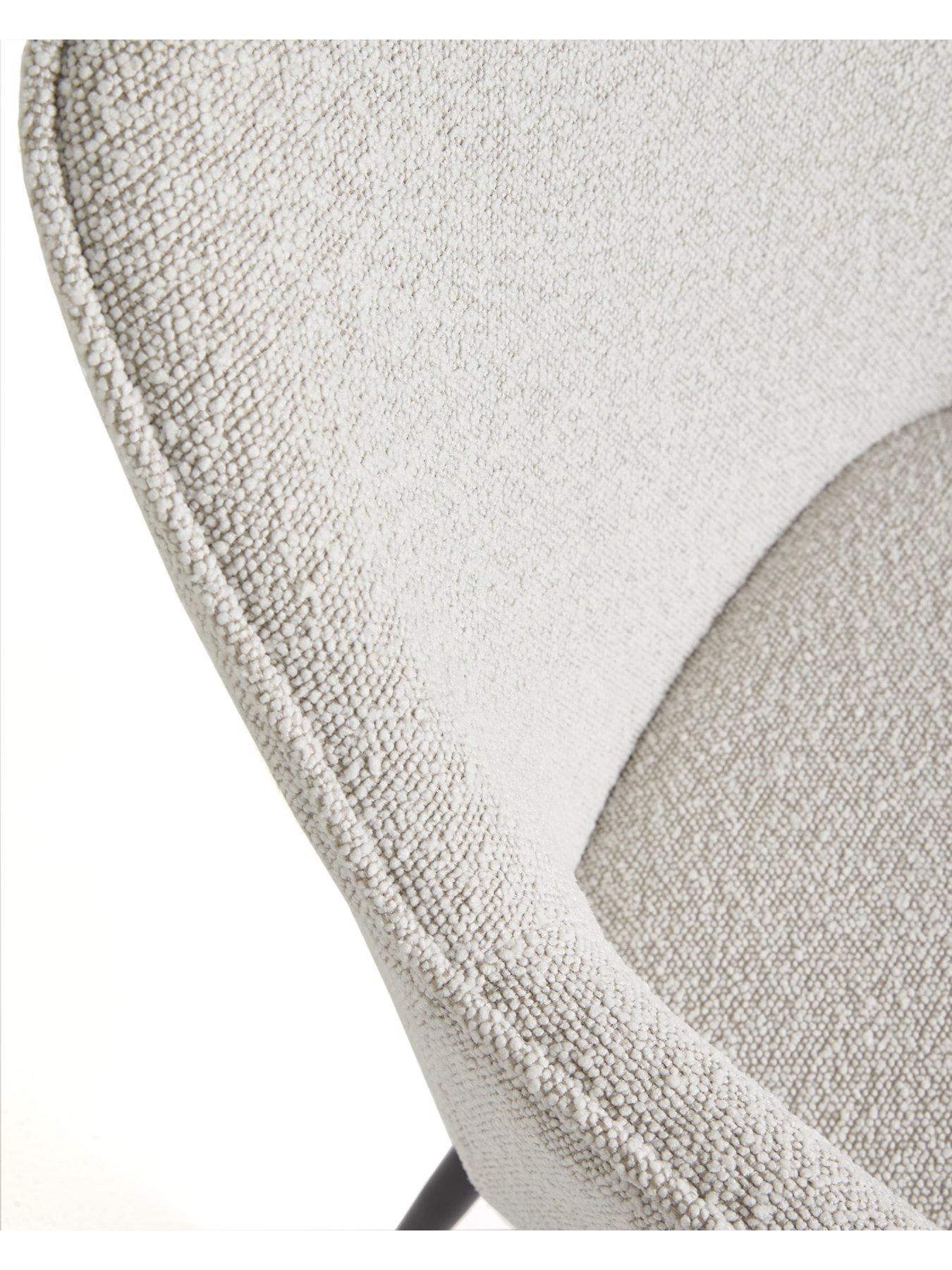 Image 5 of 6 of The Very Collection Alisha Pair of Boucle Dining Chairs - Cream/Black&nbsp;- FSC&reg; Certified
