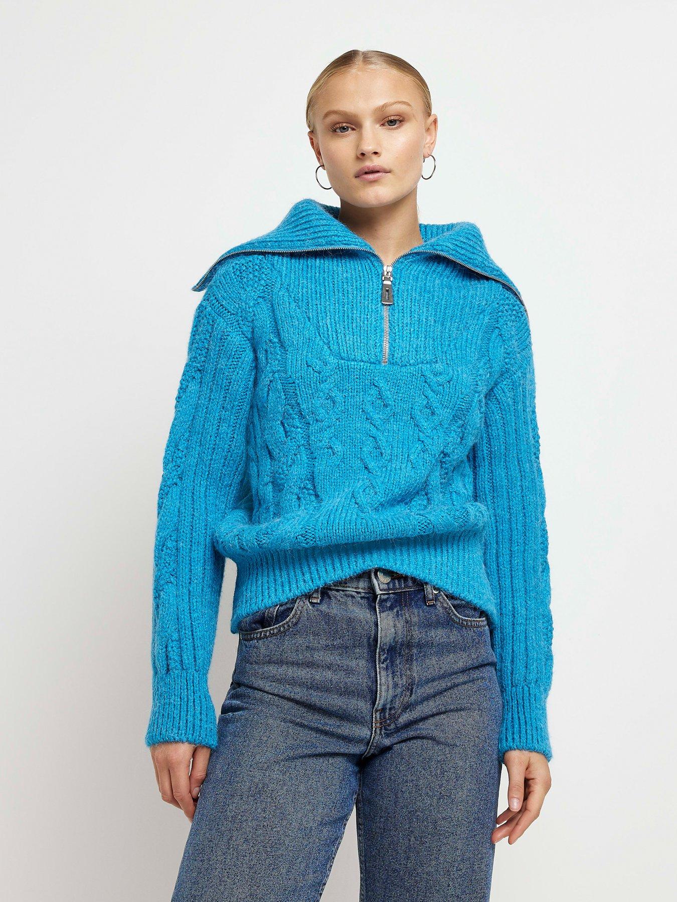 River island half discount zip