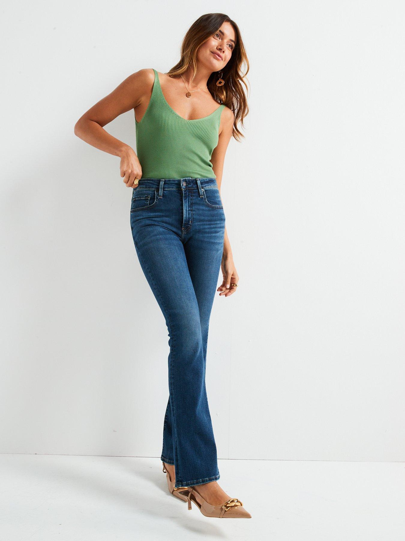  image of levis-725-high-rise-bootcut-jeans-blue-wave-dark