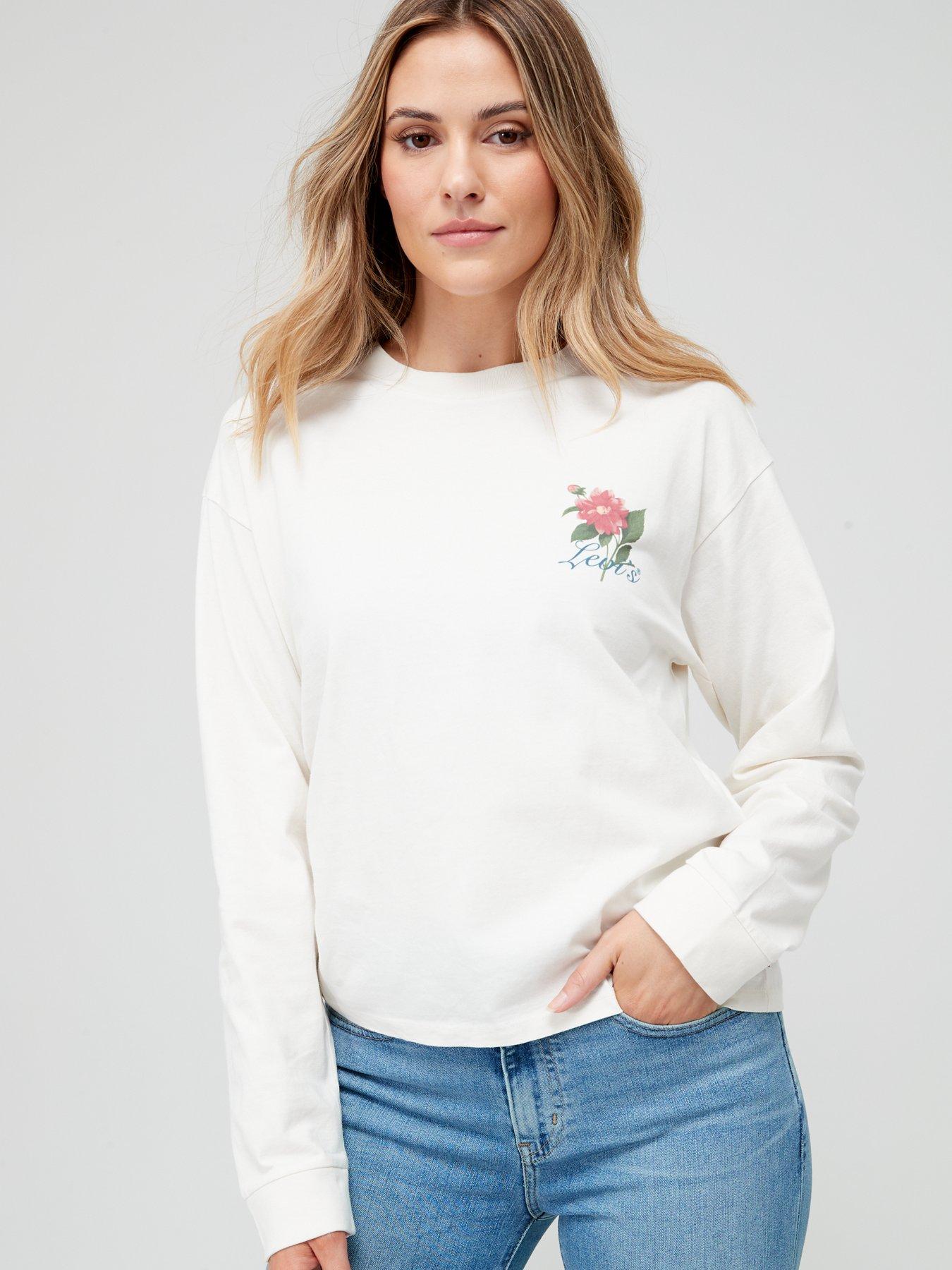 Levis white long sleeve t shirt sale