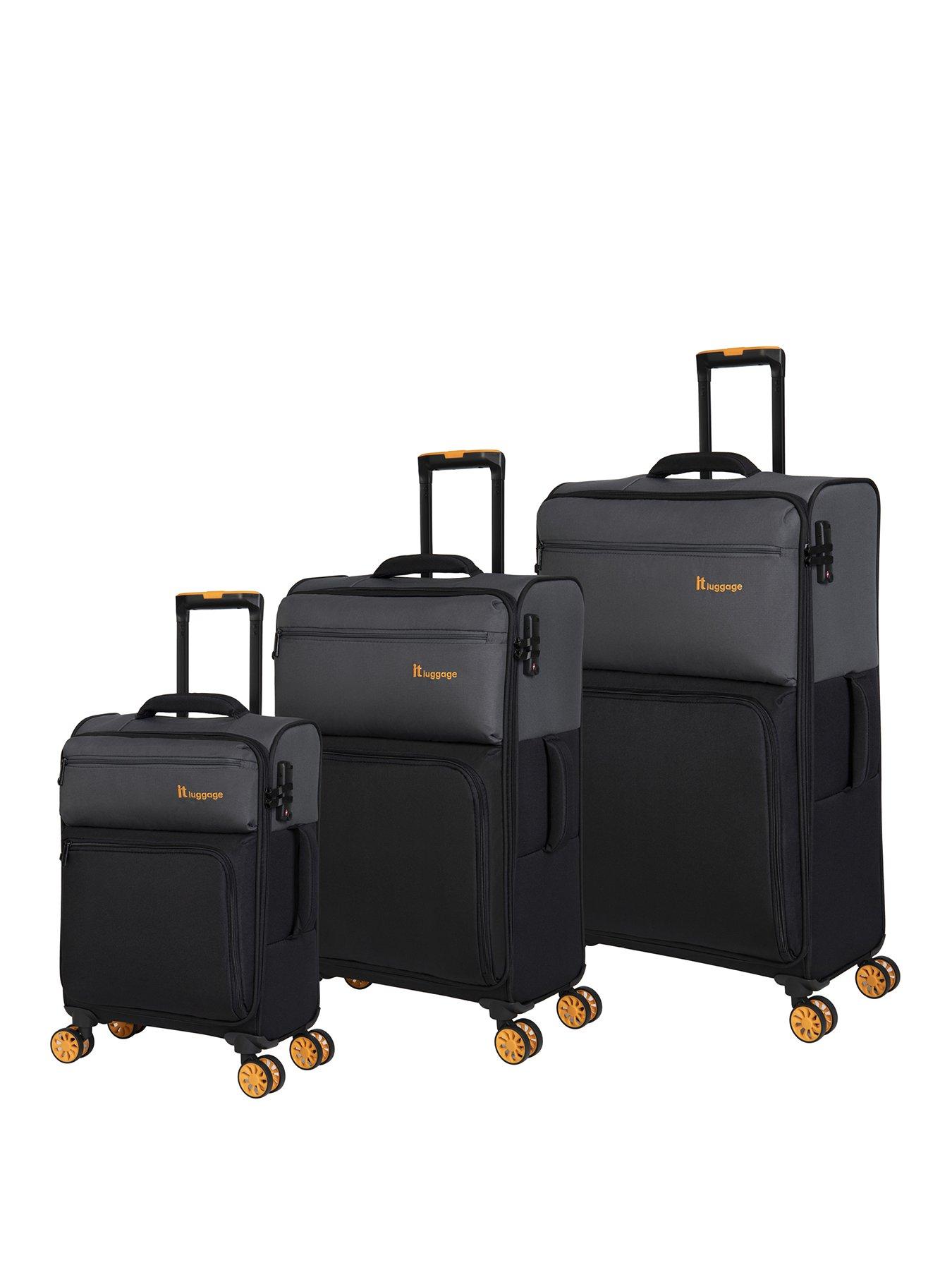 it Luggage DuoTone 3pc Pewter/Black 8 Wheel Suitcase Set