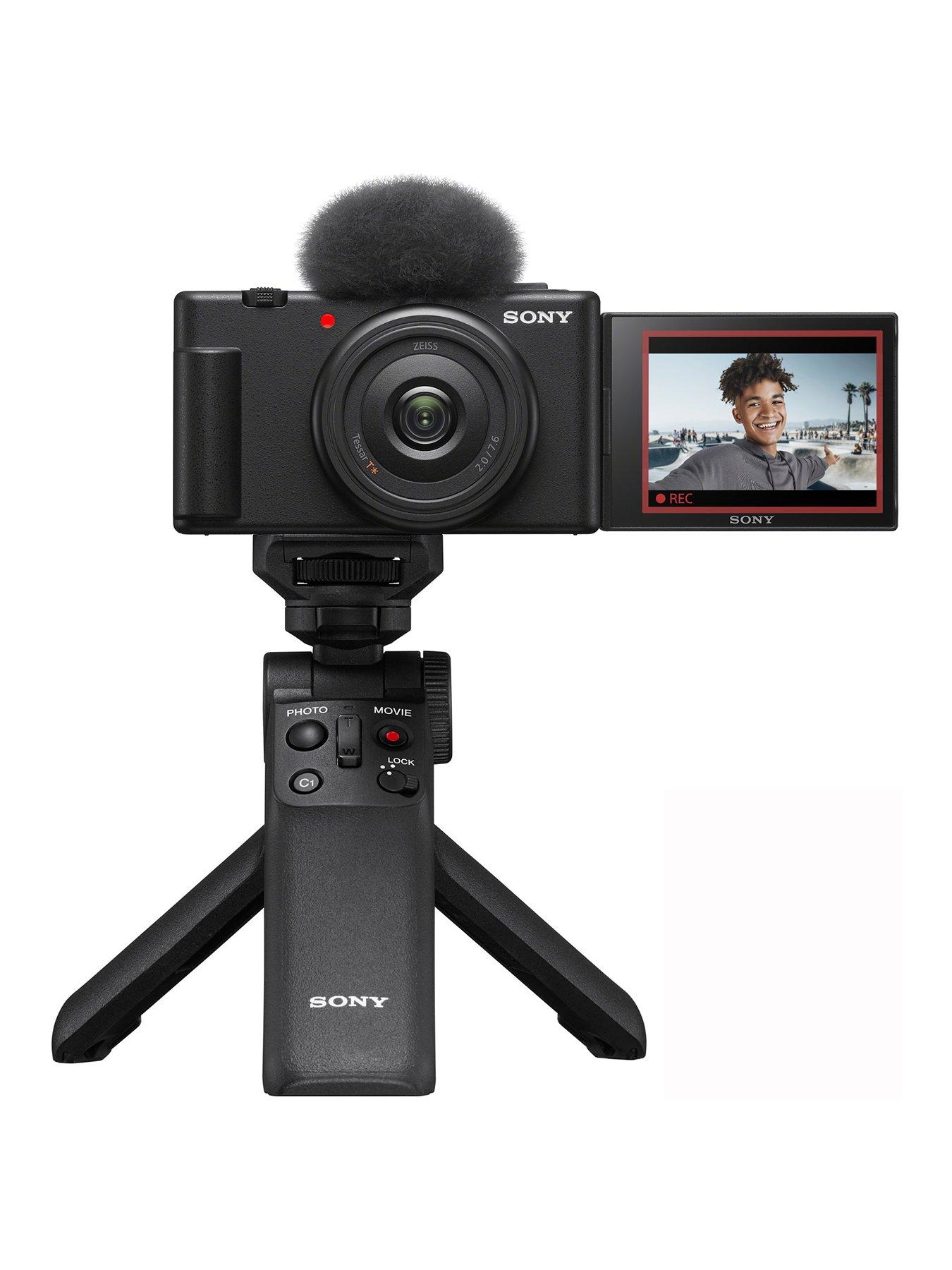 front image of sony-vlog-camera-zv1fbdieu-digital-camera-vari-angle-screen-4k-video-slow-motion-vlog-features-amp-compactible-multifunctional-wireless-handgrip