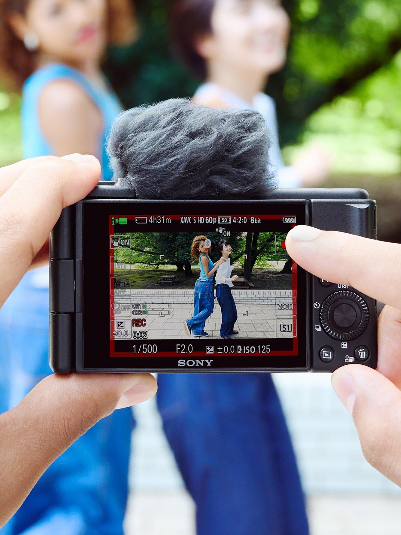  image of sony-vlog-camera-zv1fbdieu-digital-camera-vari-angle-screen-4k-video-slow-motion-vlog-features-amp-compactible-multifunctional-wireless-handgrip