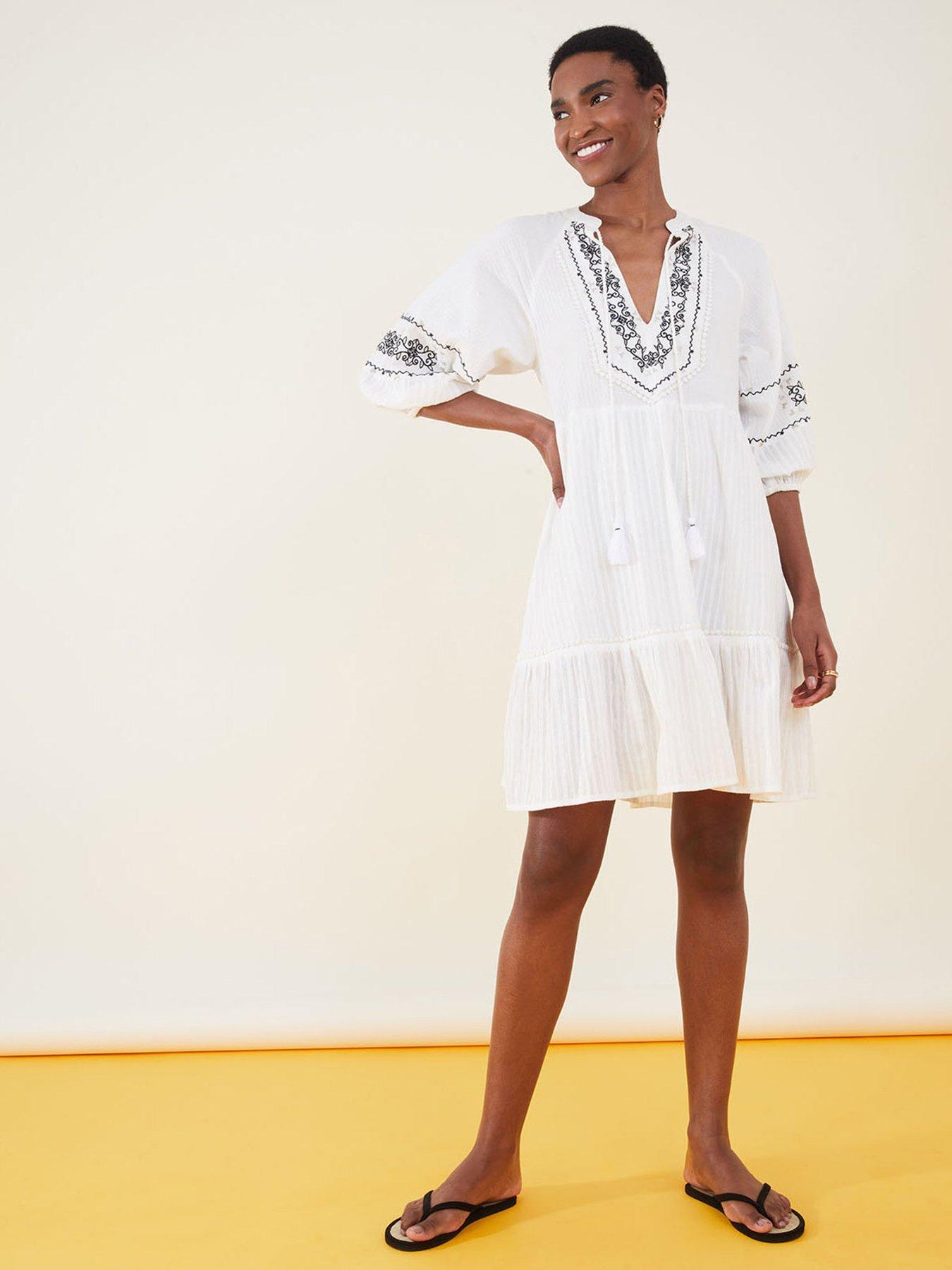 Accessorize Black And Gold Embroidered Dress