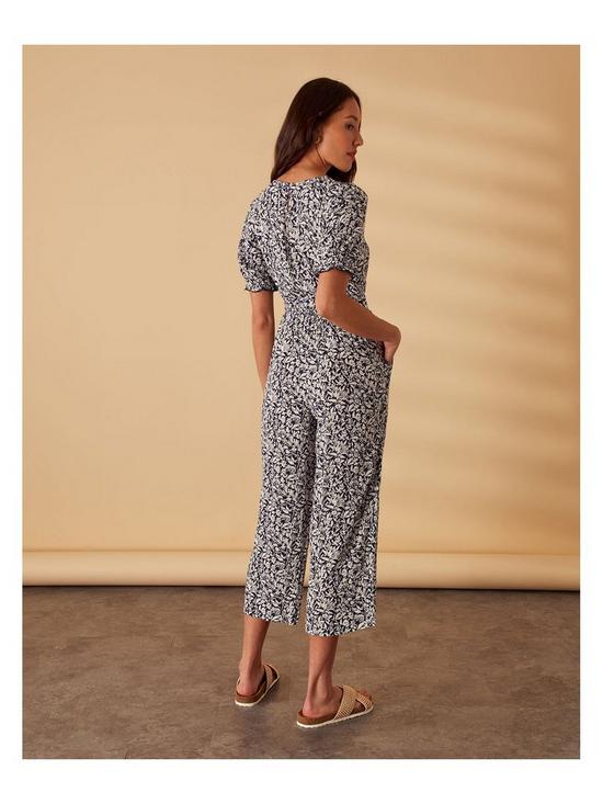 stillFront image of accessorize-ditsy-print-wrap-jumpsuit