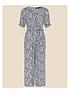 image of accessorize-ditsy-print-wrap-jumpsuit
