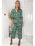  image of ax-paris-abstract-print-wrap-jumpsuit-green