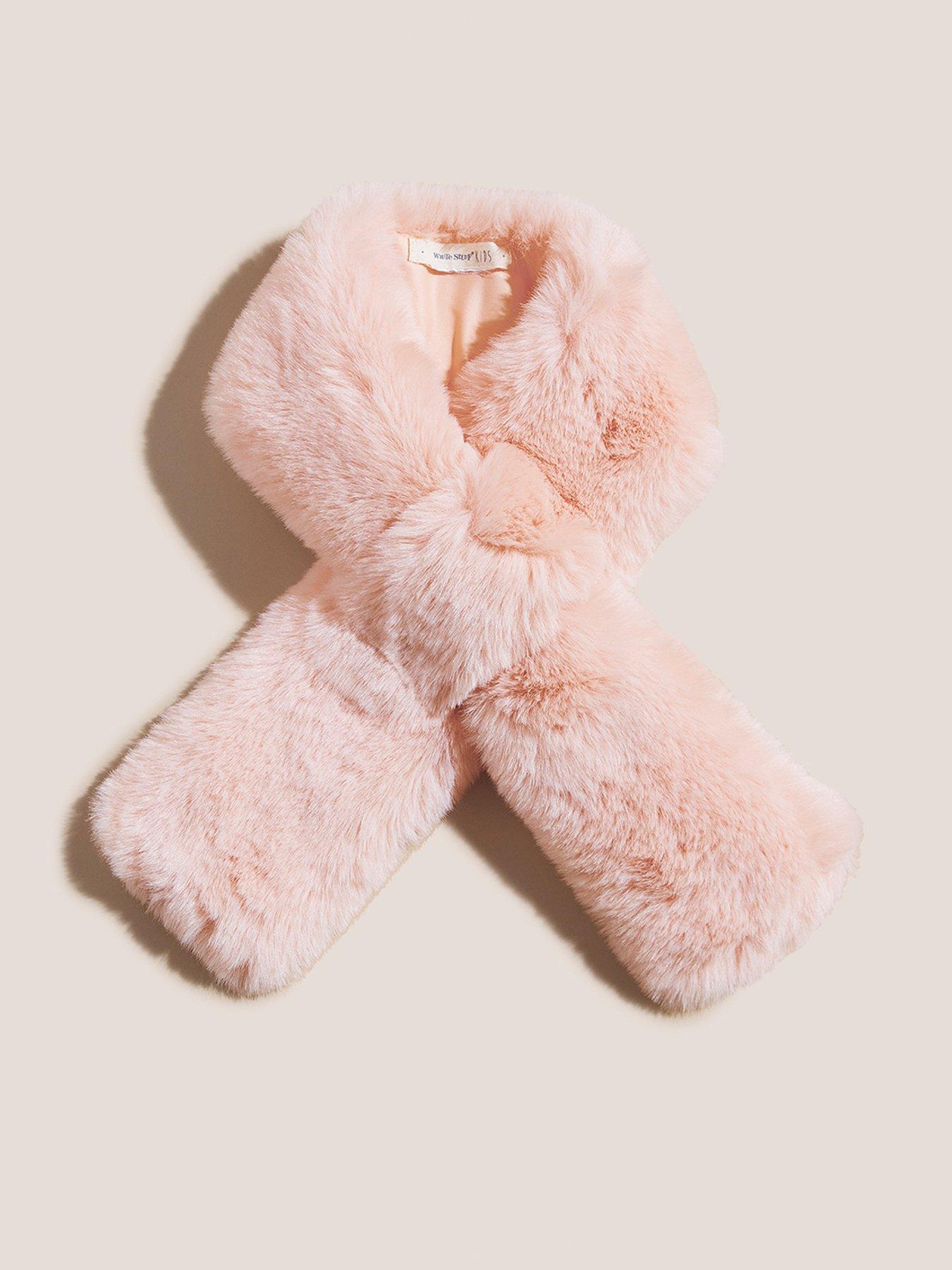 White Stuff Girls Mini Me Tippet Faux Fur Scarf Mid Pink