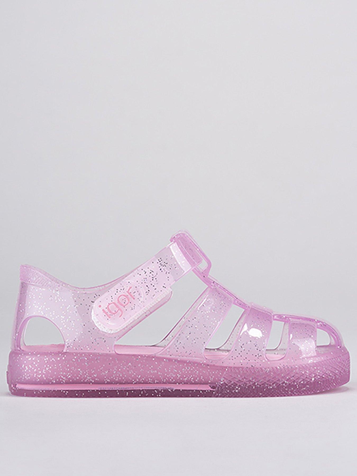 front image of igor-star-glitter-jelly-sandal-multi