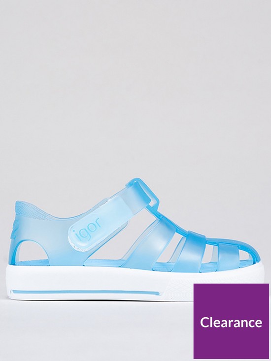 front image of igor-star-jelly-sandal-blue