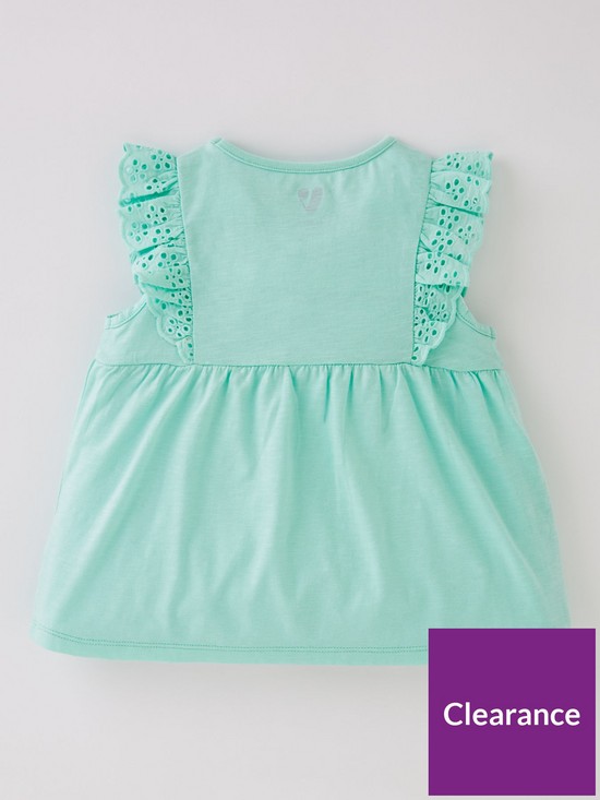 back image of mini-v-by-very-girlsnbspfrill-sleeve-vest-mint-green