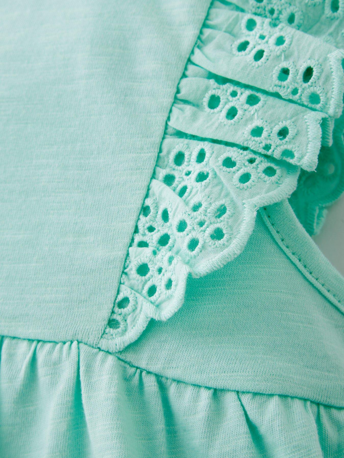  image of mini-v-by-very-girlsnbspfrill-sleeve-vest-mint-green