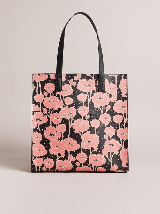 front image of ted-baker-polecon-floral-printed-large-icon-bag