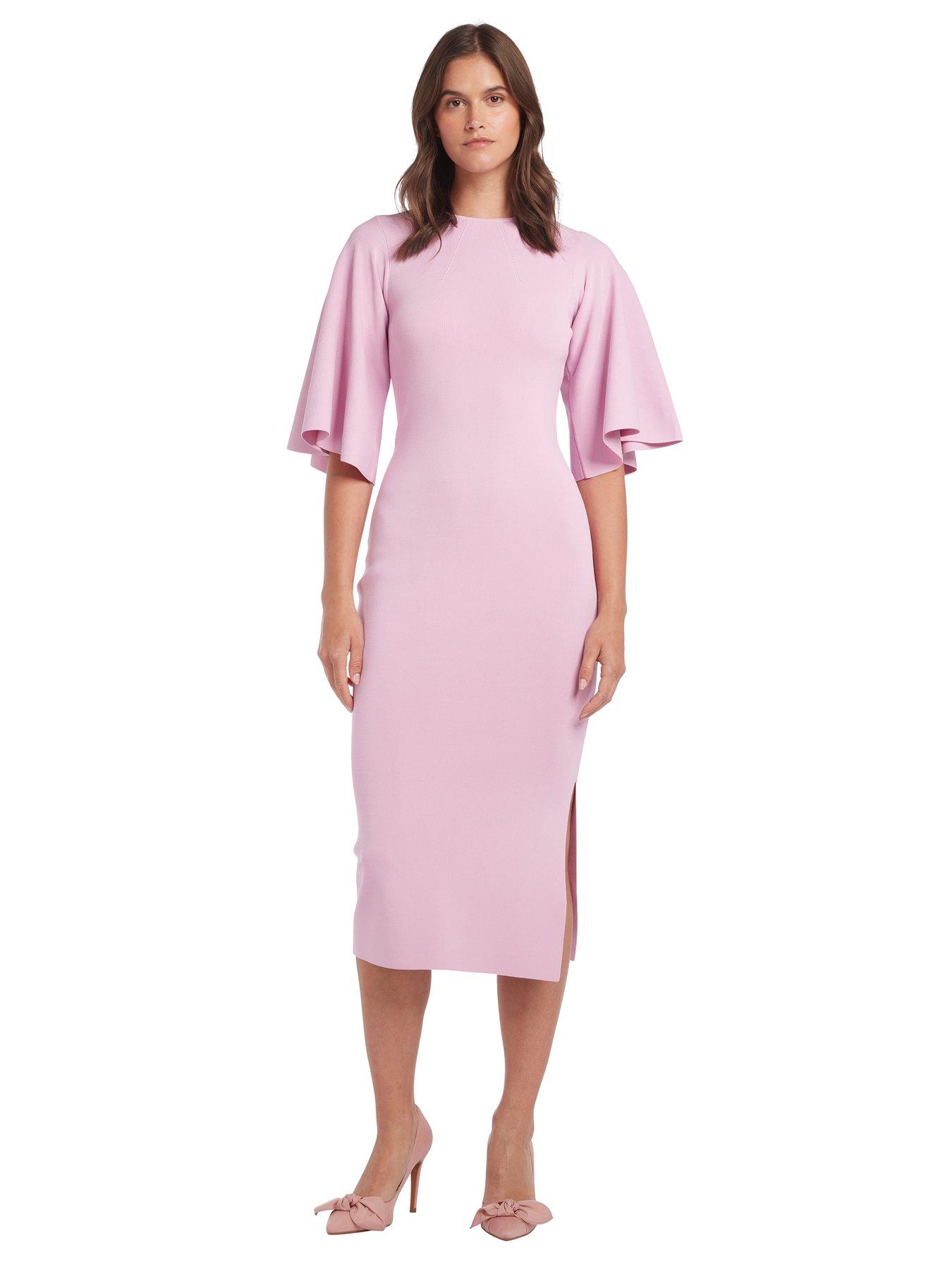 Ted Baker Lounia Fluted Sleeve Knitted Bodycon Midi Dress